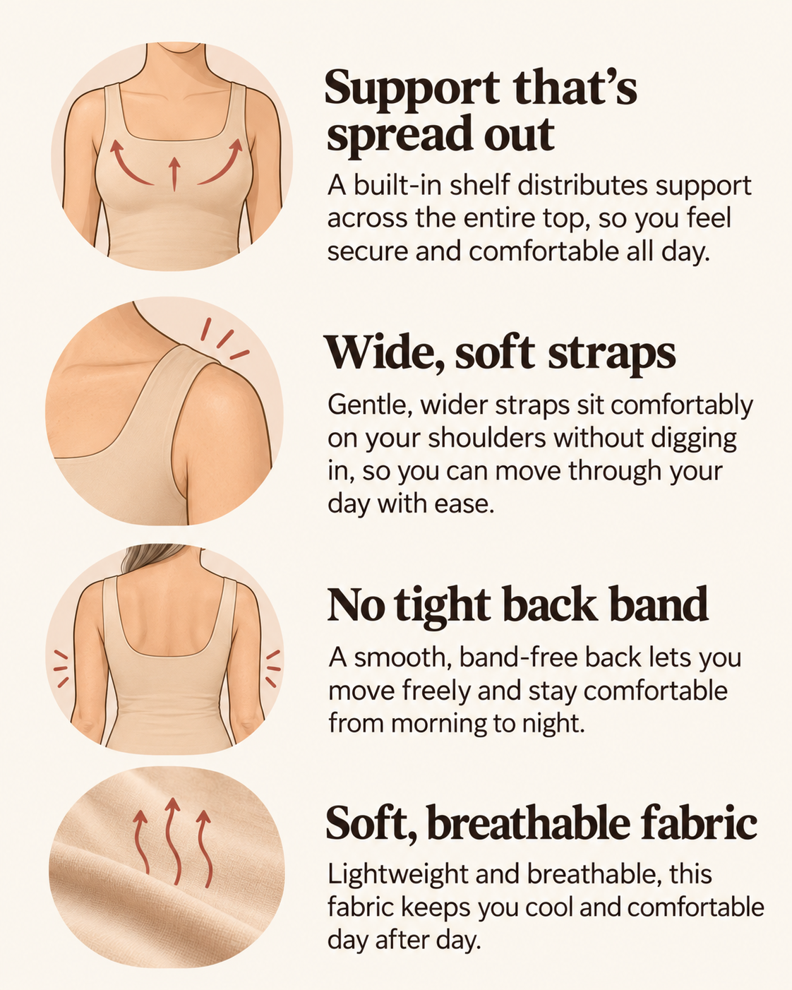 Snug Built-In Bra Comfort Tank